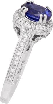 Sapphire and Diamond ring in 18k white gold