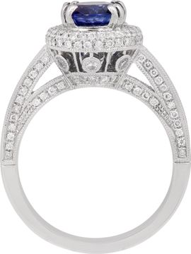 Sapphire and Diamond ring in 18k white gold