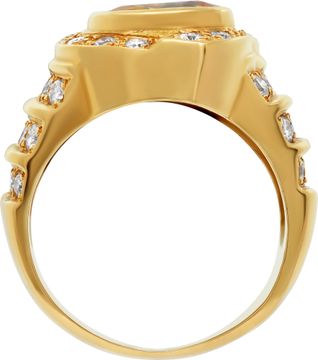 Sapphire and Diamond set of earrings and matching ring in 18k yellow gold