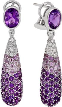 Sapphire drop earrings in 18k white gold Earring Collection