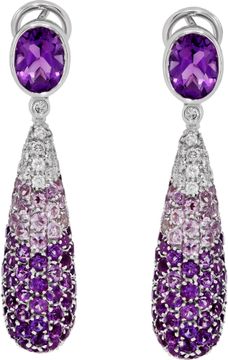 Sapphire drop earrings in 18k white gold