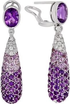 Sapphire drop earrings in 18k white gold