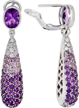 Sapphire drop earrings in 18k white gold