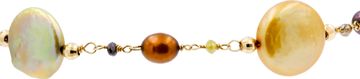 Set of Necklace, Earrings, and Bracelet with 18k pearls set in 18k yellow gold