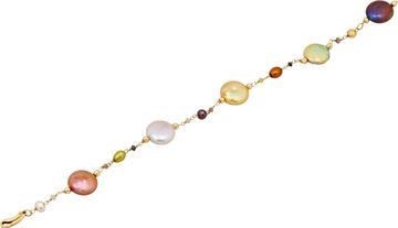 Set of Necklace, Earrings, and Bracelet with 18k pearls set in 18k yellow gold