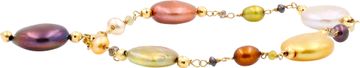 Set of Necklace, Earrings, and Bracelet with 18k pearls set in 18k yellow gold