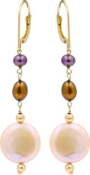 Set of Necklace, Earrings, and Bracelet with 18k pearls set in 18k yellow gold
