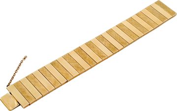 Shiny satin bracelet in 18k yellow gold