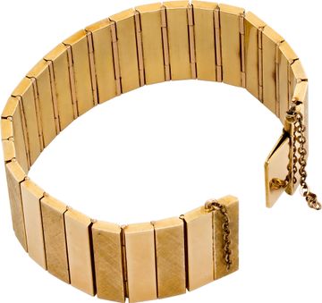 Shiny satin bracelet in 18k yellow gold