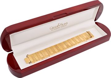 Shiny satin bracelet in 18k yellow gold