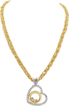 Sidra diamond heart necklace in 18k white and yellow gold