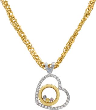 Sidra diamond heart necklace in 18k white and yellow gold