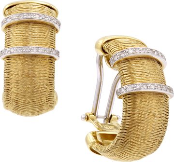 Silk weave earrings in 18k yellow gold Italian made Silk weave earrings in 18k yellow gold Earring Collection