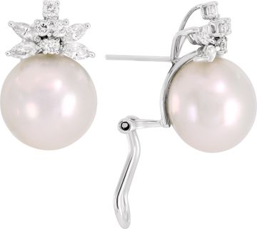 South Sea 15 mm pearl earrings in 18k white gold