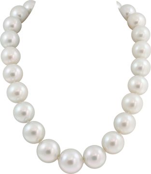 South Sea Pearl necklace with 18k white gold pave diamond clasp. Pearls range from 16mm to 20mm. Necklace Collection