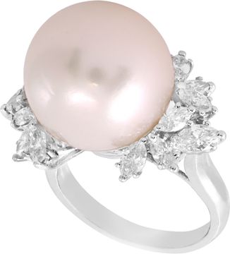 South Sea pearl 15.5 mm ring with diamonds