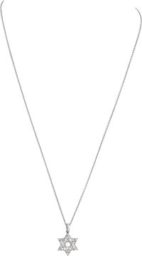 Star of David Necklace in 18k white gold with diamonds Necklace Collection