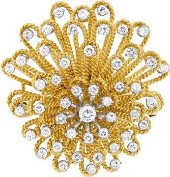Starburst diamond brooch in 18k gold Jewelry Collection