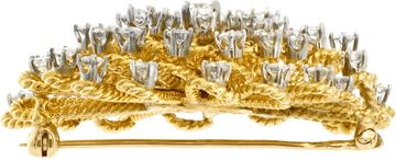 Starburst diamond brooch in 18k gold