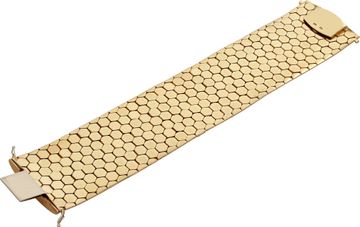 Striking vintage bracelet crafted in 18k yellow, white, and rose gold