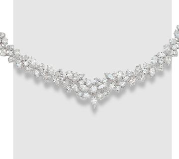 Diamond Necklace,total approx 50 Ct,18k.Marquise,Pear,Round Brilliant diamonds