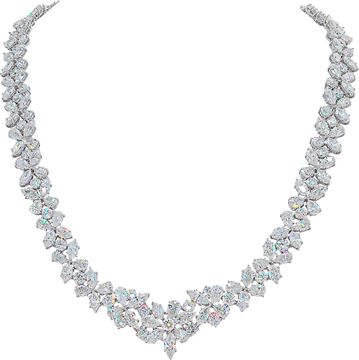 Diamond Necklace,total approx 50 Ct,18k.Marquise,Pear,Round Brilliant diamonds