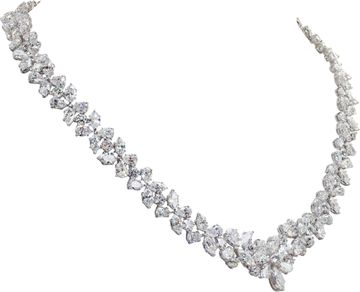 Diamond Necklace,total approx 50 Ct,18k.Marquise,Pear,Round Brilliant diamonds