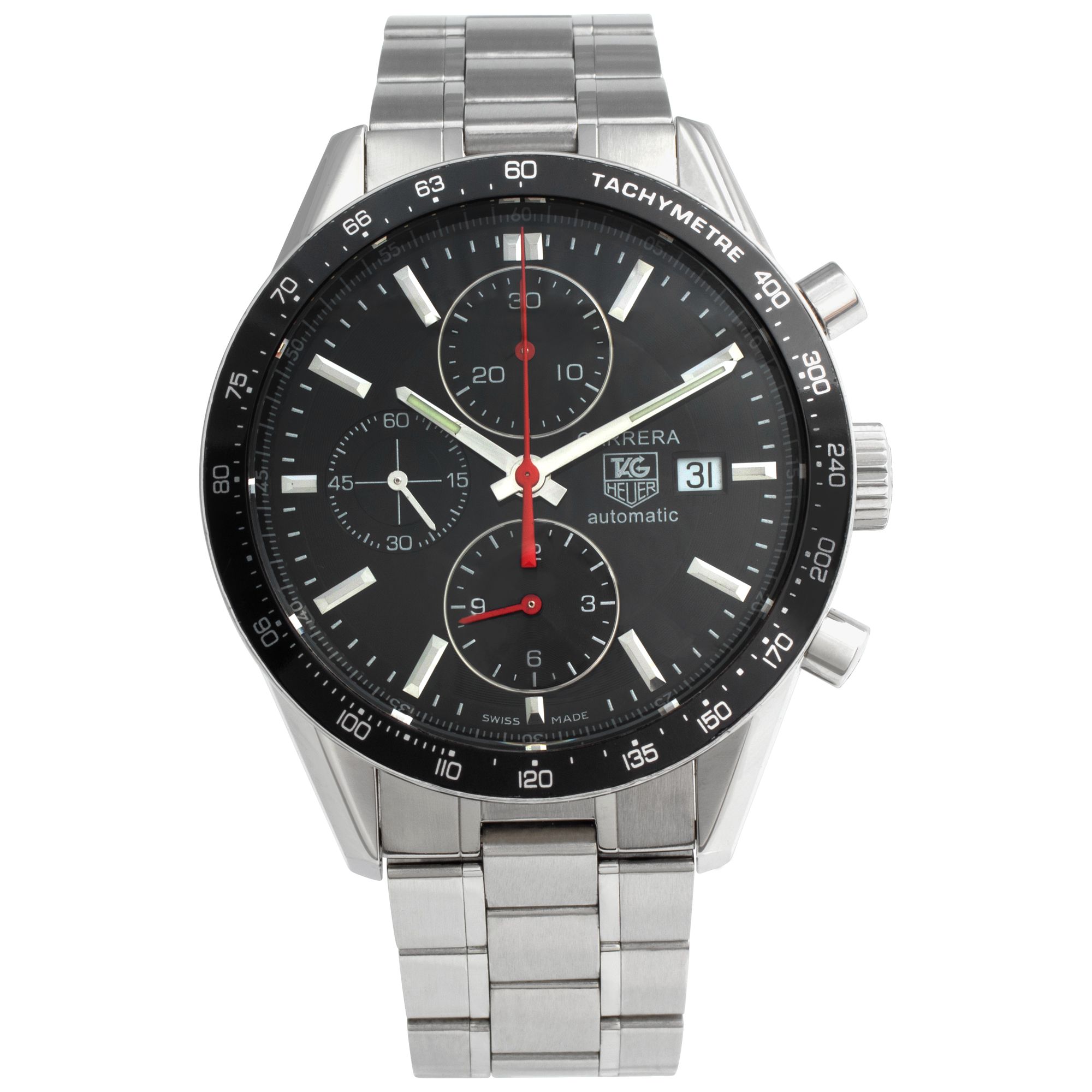 Used Tag Heuer Carrera cv2014-2 Stainless Steel Black dial 4