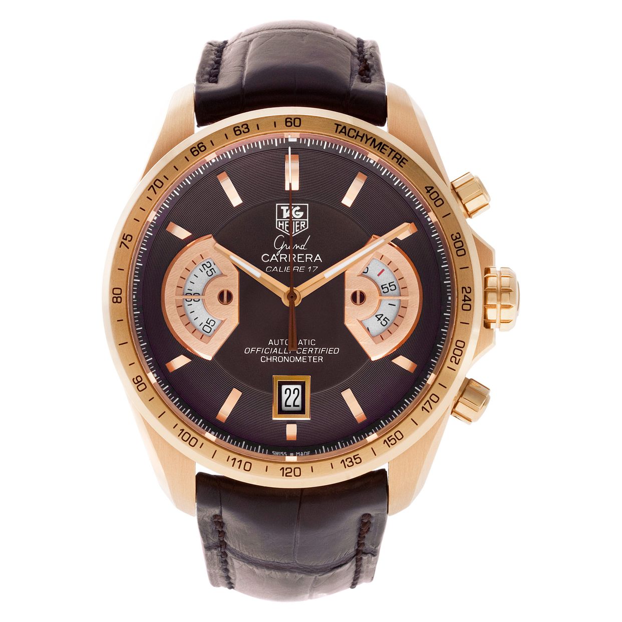 Pre-owned Tag Heuer Grand Carrera CAV514B.FC8171 18k | Gray & Sons