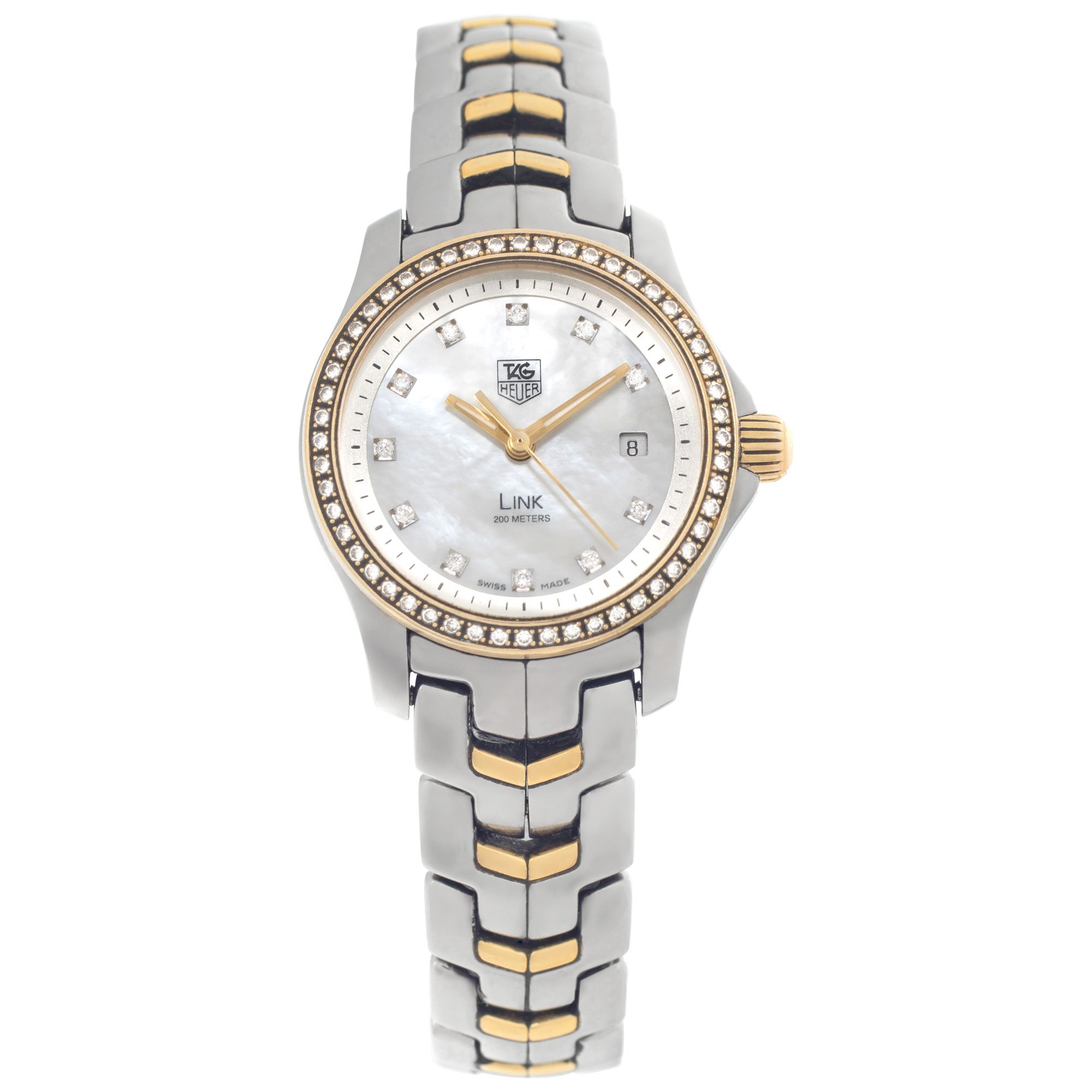 TAG Heuer シルバーゴールド　ジャンク品 Preowned Tag Heuer Link WJF1354 18k & steel 26mm Quartz |