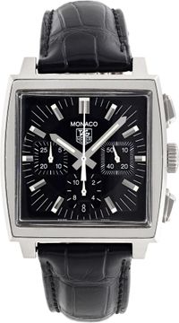 Tag Heuer Monaco CW2111-0 Stainless Steel Black dial 38mm Automatic watch