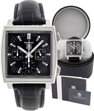 Tag Heuer Monaco CW2111-0 Stainless Steel Black dial 38mm Automatic watch Tag Heuer Monaco 38mm CW2111-0 Mens Watch Collection