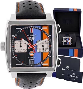 Tag Heuer Monaco CAW211R Stainless Steel 39mm auto watch Tag Heuer Monaco "Gulf Special Edition" 39mm CAW211R Mens Watch Collection