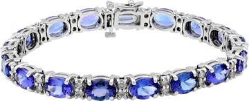 Tanzanite And Diamond Bracelet In 14k White Gold Bracelet Collection