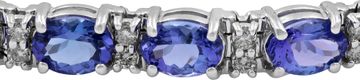 Tanzanite And Diamond Bracelet In 14k White
