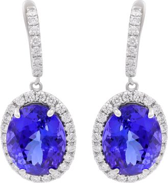 Tanzanite and Diamond earrings in 18k white gold