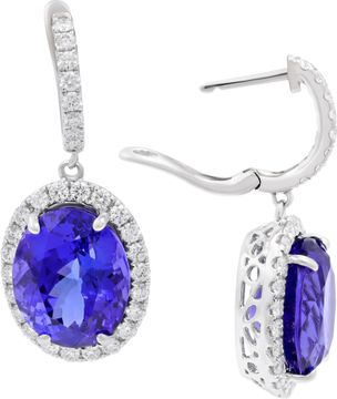 Tanzanite and Diamond earrings in 18k white gold
