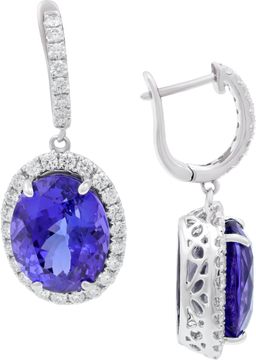 Tanzanite and Diamond earrings in 18k white gold