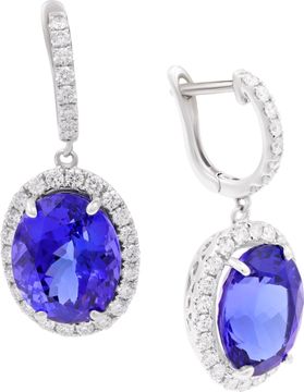 Tanzanite and Diamond earrings in 18k white gold Tanzanite and Diamond earrings in 18k white gold Earring Collection