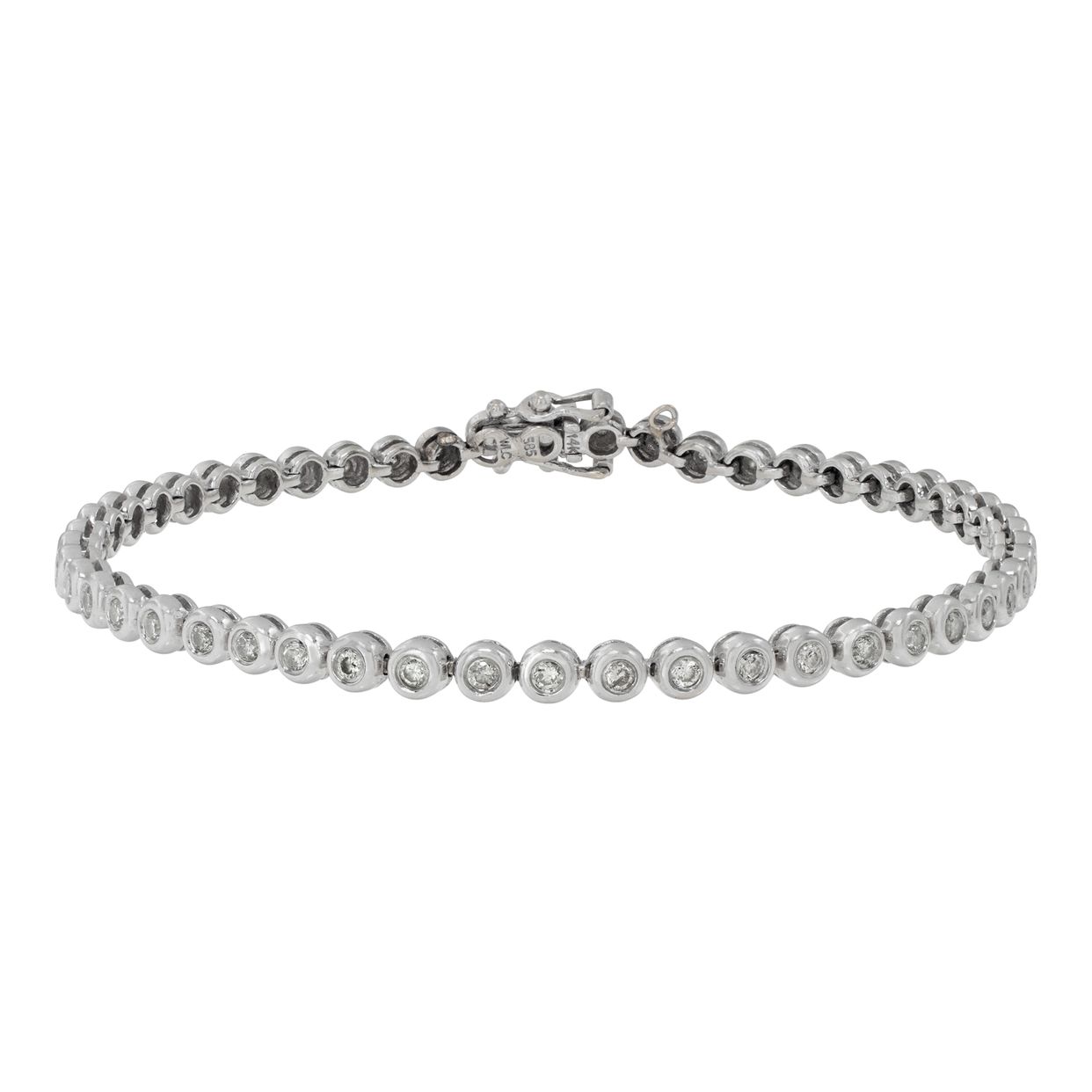 Tennis bracelet in 18k white gold with approx 1.20 cts in di