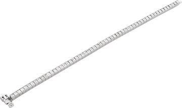 Tennis bracelet in 18k white gold carre cut diamonds
