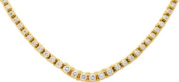 Tennis Necklace crafted in 14k yellow gold with approximately 4.5 carats.