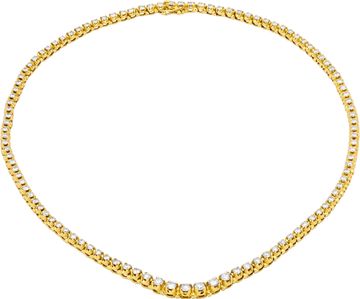 Tennis Necklace crafted in 14k yellow gold with approximately 4.5 carats.