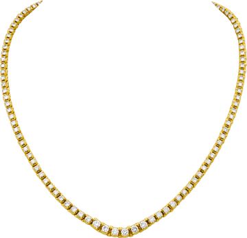 Tennis Necklace crafted in 14k yellow gold with approximately 4.5 carats. Tennis Necklace crafted in 14k yellow gold with approximately 4.5 carats. Necklace Collection