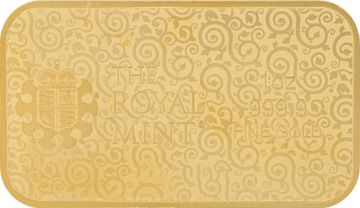 The Royal Mint 1 oz bar of 999.9 fine gold