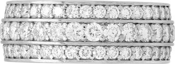 Three-Row Diamond Ring in 14k white gold