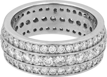 Three-Row Diamond Ring in 14k white gold