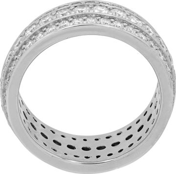 Three-Row Diamond Ring in 14k white gold