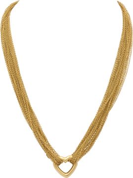 Tiffany & Co. 18k yellow gold multistrand heart toggle necklace