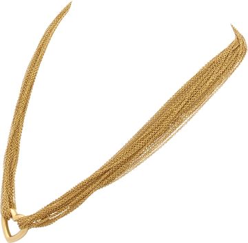 Tiffany & Co. 18k yellow gold multistrand heart toggle necklace